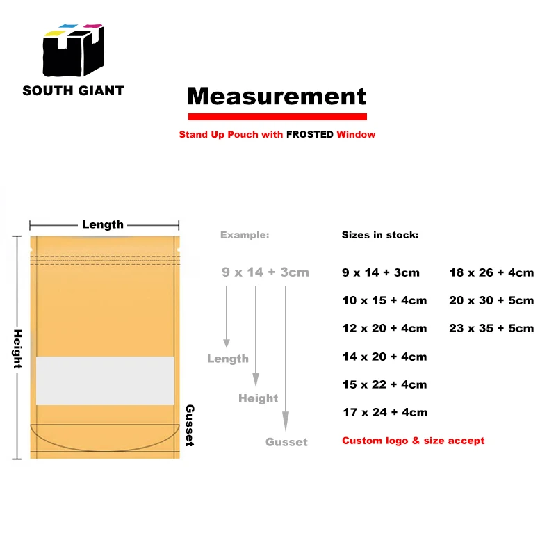 
Wholesale Custom Food Package Window Kraft Paper Zip Lock Bag Stand Up Pouch 