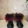 2019 black raccoon fur boot multicolor raccoon fur waterproof raccoon snow boot custom big size