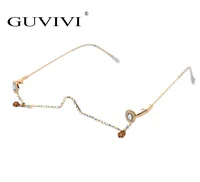 

GUVIVI FDA&CE 2019 Tendy Metal frame Sunglasses fashion for women Diamond frame sunglasses