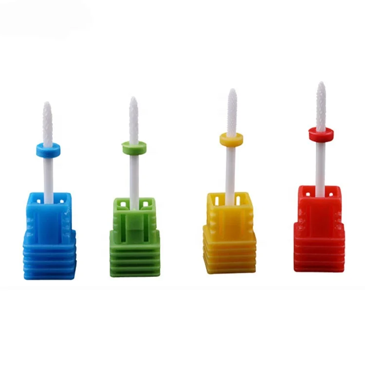 

Ceramic fine nail drill bits e filer nail cuticle drill bits, Yellow, blue, hot pink, green, black, orange