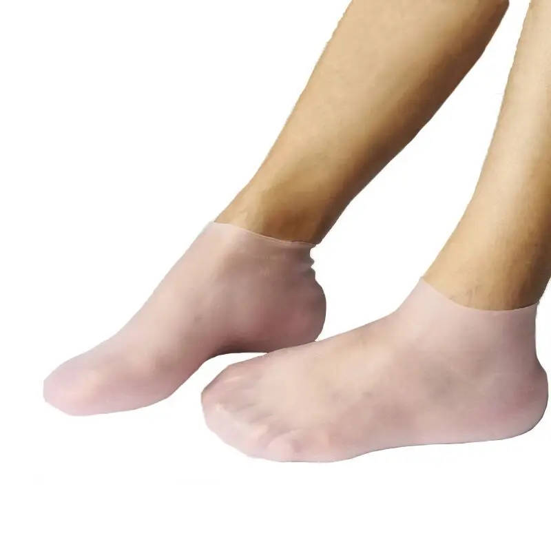 

Factory direct marketing exfoliating anti cracking socks moisturizing whitening silicone socks foot skin care elastic socks, Skin color/white/pink