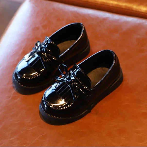 
stocked nude flat summer spring children sweet tassel stage performance bow-knot princess footwear leather dress shoes for kids 