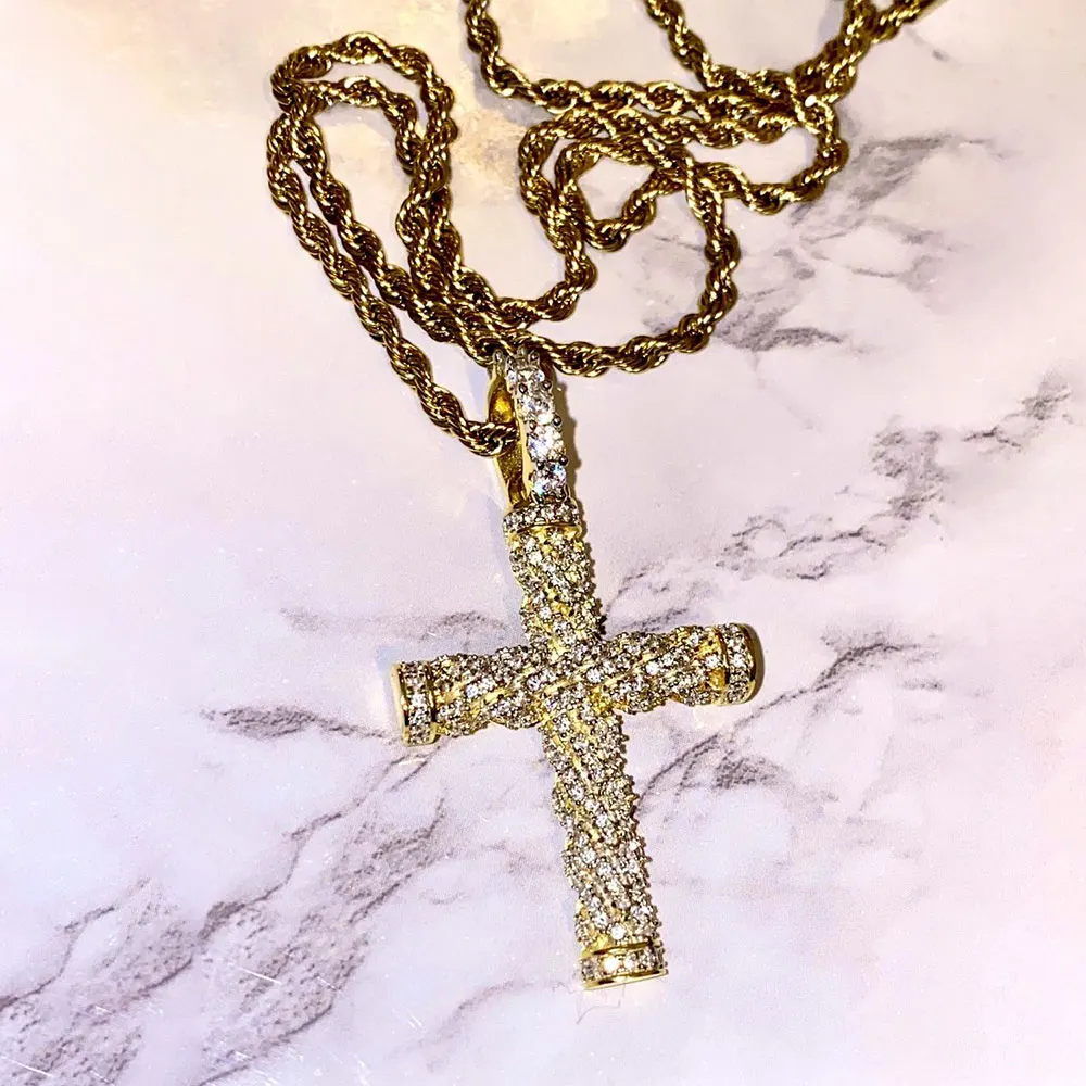 

Discount New The Christian Religion Jewelry Chic Cubic Zirconia Cz Micro Pave Cross Necklace Pendant