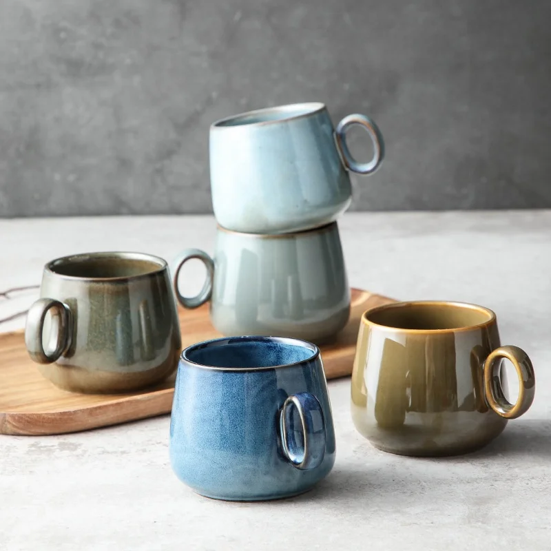 

Ceramic Coffee Cup Japanese Retro Creative Ceramic Water Cup Nordic Luxurious Tea Cup Matt Porcelain Tea Set Cuisine Drinkware