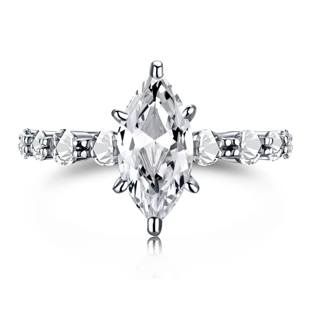

Bling Luxury 925 Sterling Silver Ring Jewelry For Women Iced OutDiamond 925 Silver Rings