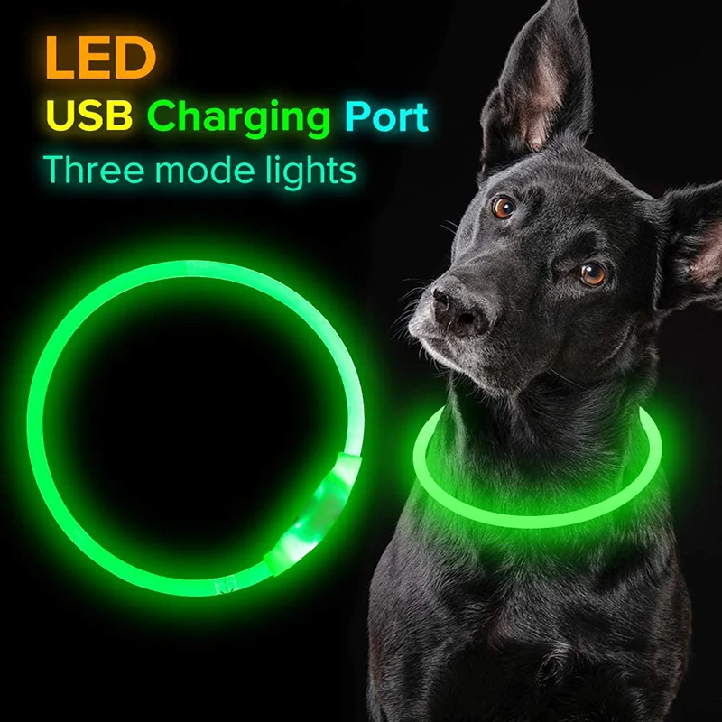 

New Design Glowing LED USB Rechargeable Pet Dog Necklace Light Collar Multicolor Light Up Flashing Pet Cat Dog LED Collar