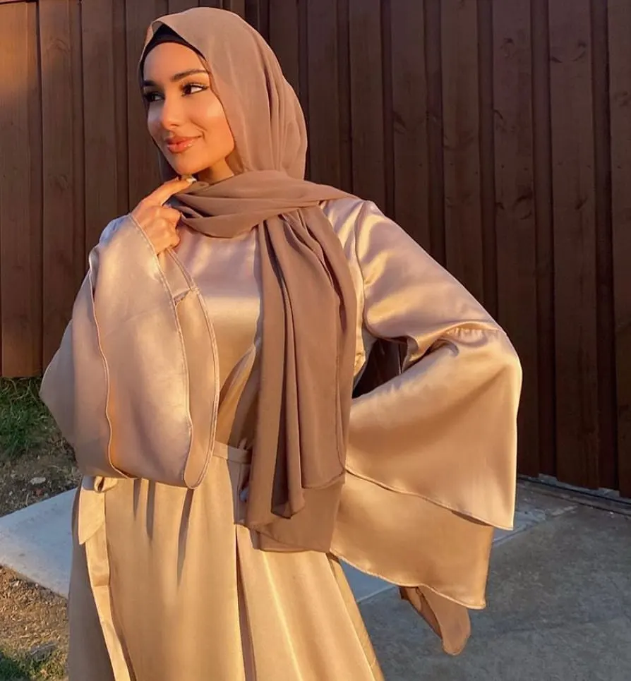 

Women dubai ladies modern fashionable skirt kaftan jubah jalabiya robe long maxi muslim dress abaya middle east islamic clothing, 4 colors