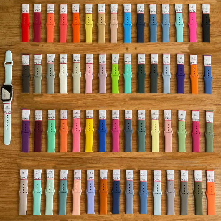 

66 Colorful Loop Sport Silicone Strap Watch Bands for Apple Watch Band se 6 5 4 3