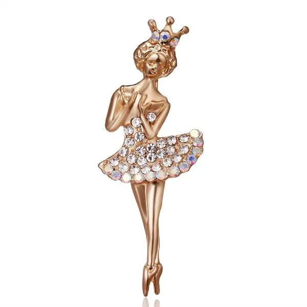 

Rhinestone Crown Dancing girls beauty head boys nurse brooches luxury crystal cute cartoon brooch pin for women lady girls gift, As shown in picture