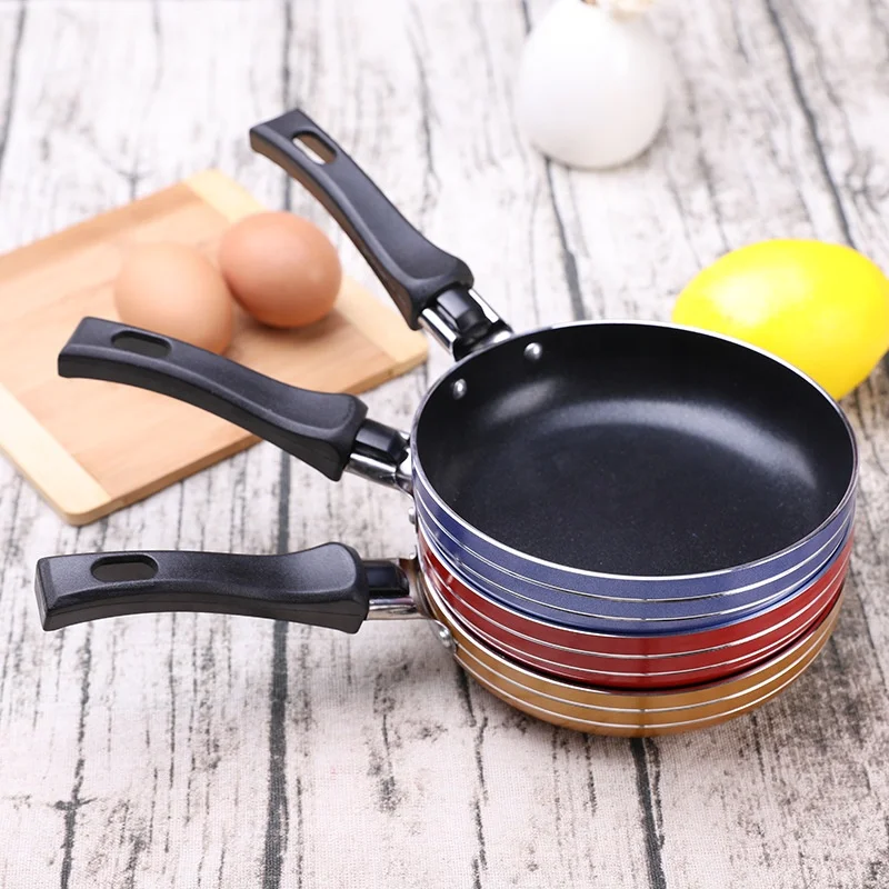 

High quality Non Stick stainless steel breakfast iron cookware sets Frying Pan, Yellow,blue,red