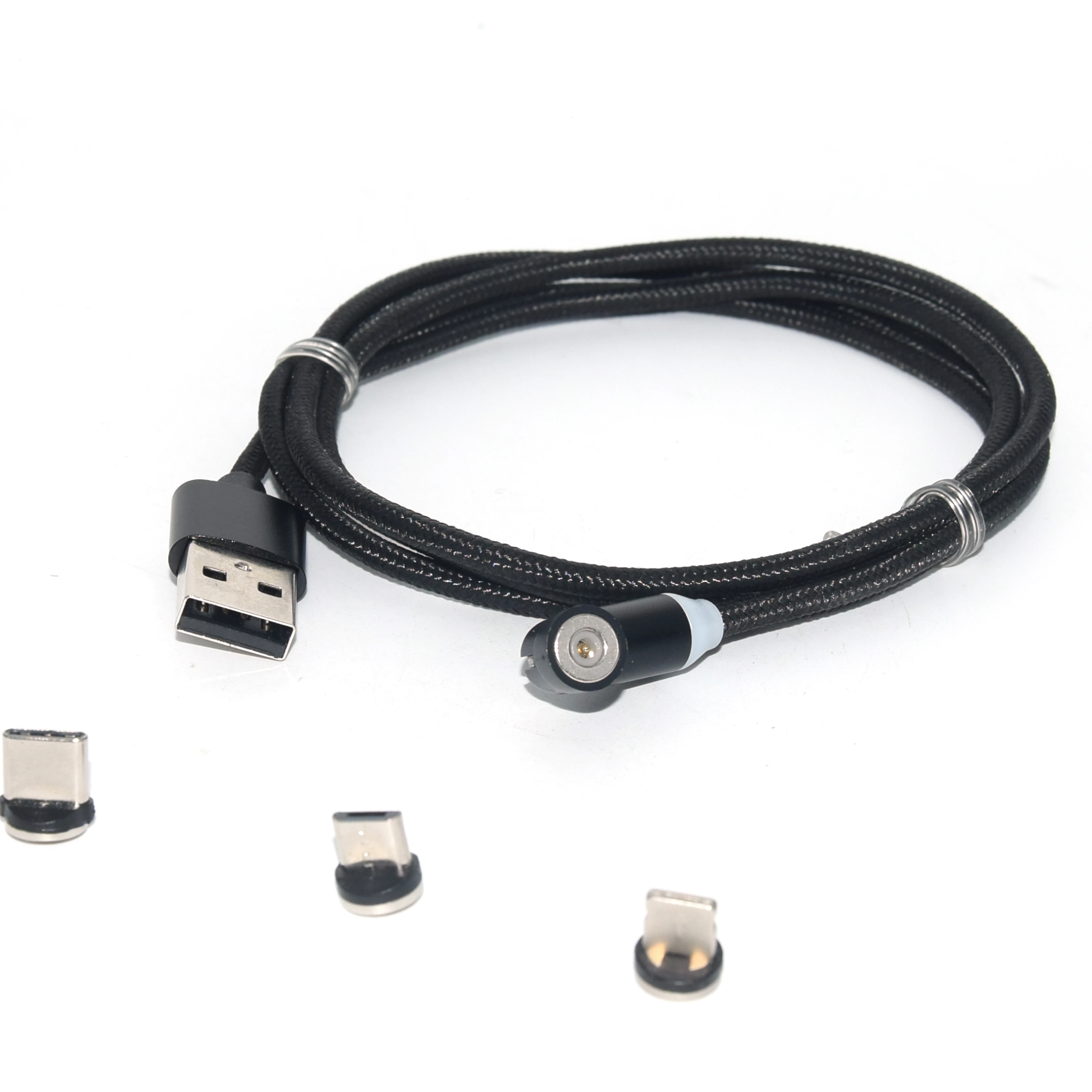 

3 in 1 Magnetic Suction Line Usb Lightning Cable Micro-usb Mobile Phone Data Cable Charging Cable