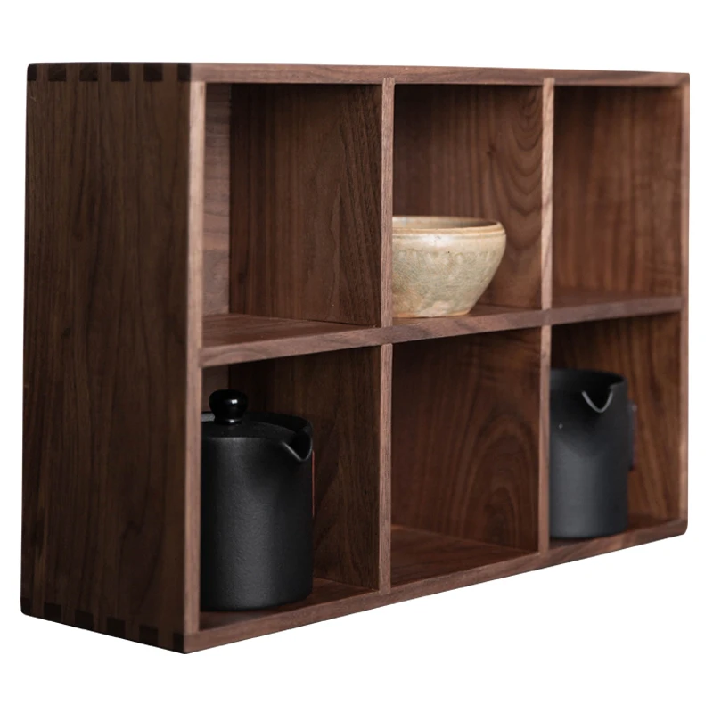 

WOODSPACE Modern simple black walnut storage rack garage kits cup display rack living room kitchen cup storage rack