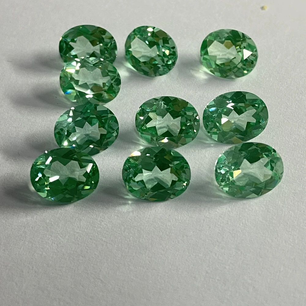 

HQ GEMS 8x10mm Oval Cut 5A Quality 3 Carat 135# Corundum Brazil Emerald Green Sapphire Gemstone, Hq gems 10x14mm oval cut