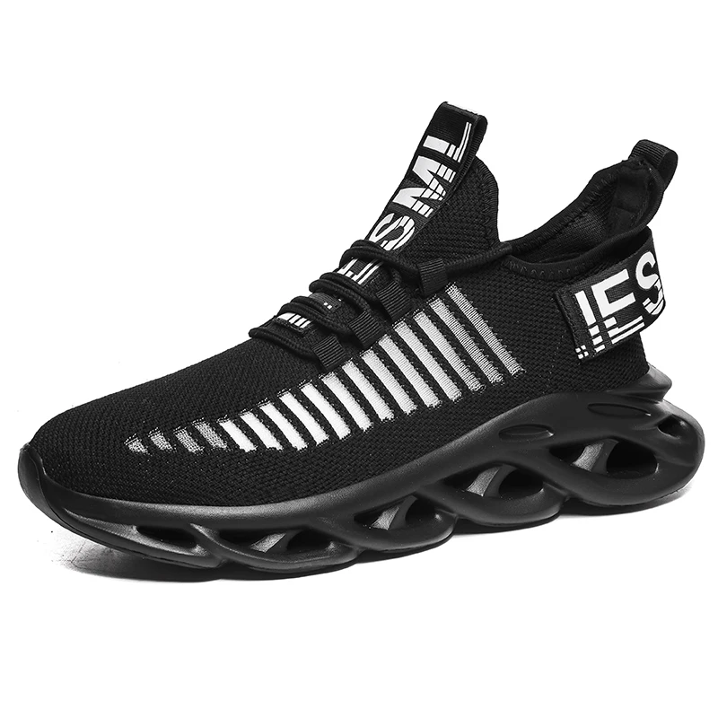 

2021 hot style eva outsole fly weaving uppe black casual sport sneaker men good price oem service
