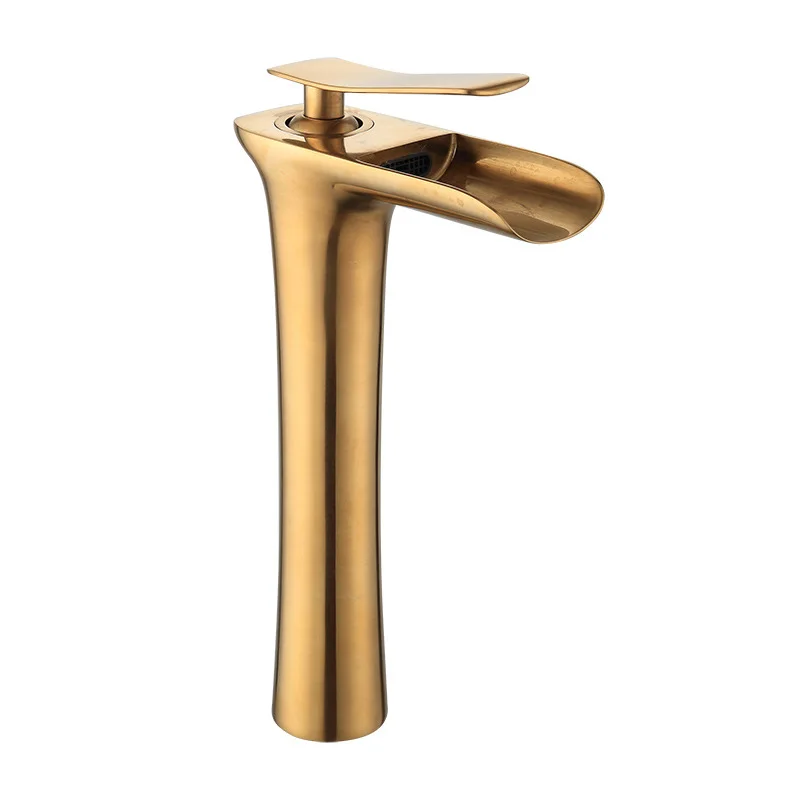 

Single Handle Basin Mixer Tap Simple Style Basin Faucet Golden Color Washbasin faucet