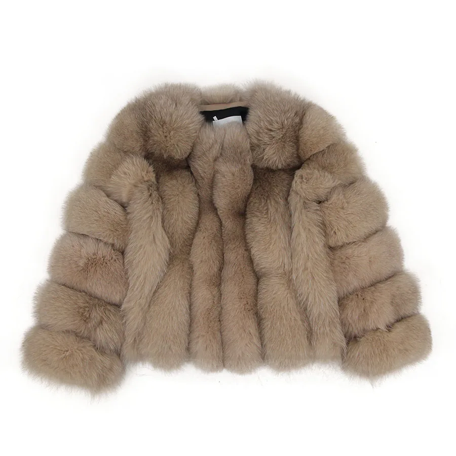 

QIUCHEN QC2120112 Plus Size Fashion Winter Warm Fluffy Jacket Women Winter Big Real Fox Fur Coat, Customized