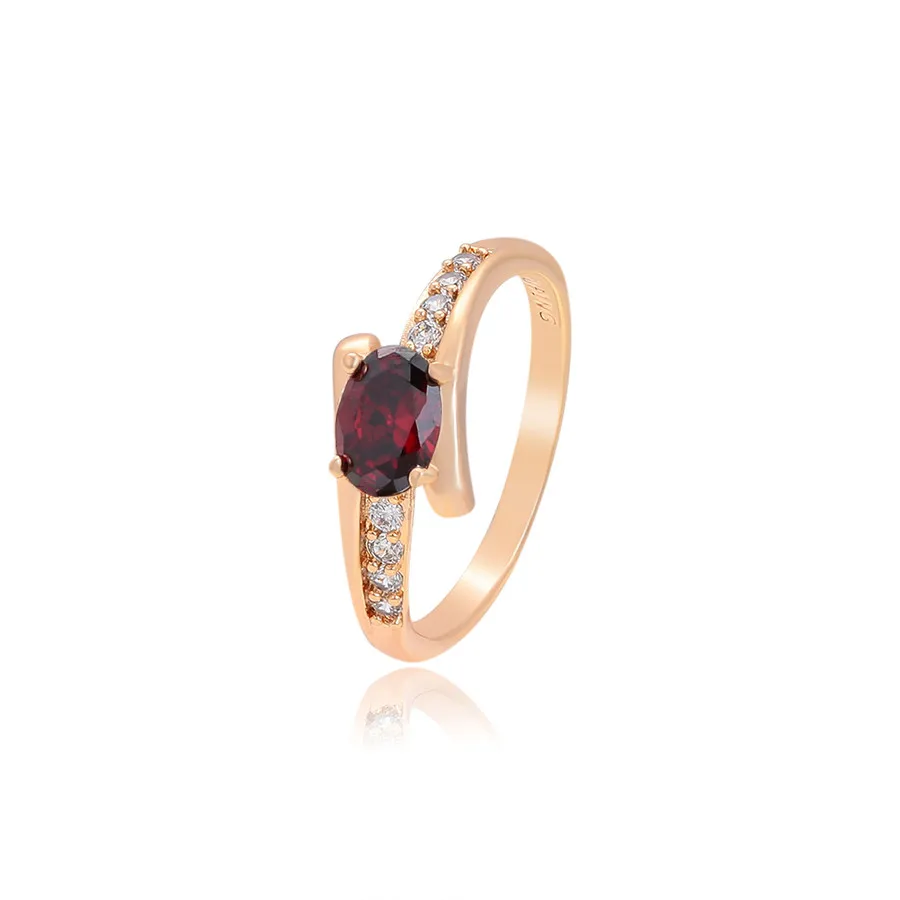 

A00901611 xuping jewelry Wholesale Simple Fashion Elegant Ruby and Diamond 18k Gold Plated Women's Ring