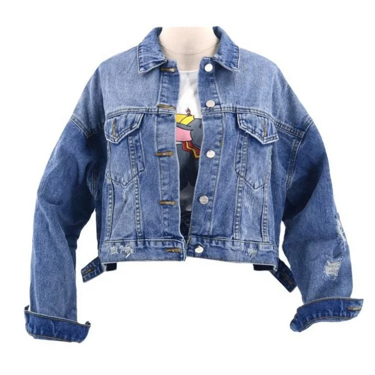 

Chinese manufacturer best products for import 100%cotton streetwear light blue denim jacket, Customizd