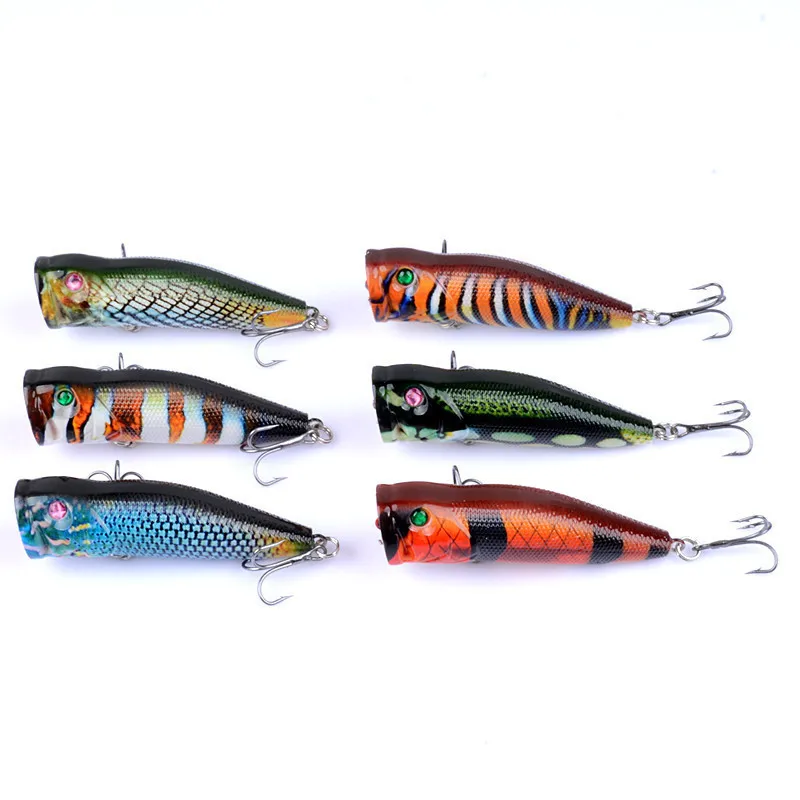 

1Pcs 7.5cm/10.4g 3D Painting Crankbait Popper Lures Fishing Baits Floating Artificial Hard Isca Tackle Wobblers For Sea Fishing