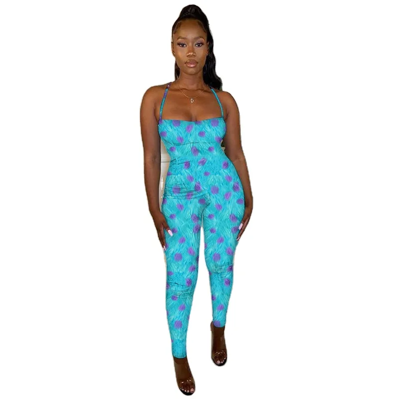 

Trending products 2021 new arrivals New sleeveless casual jumpsuit tights yoga jumpsuit in patchwork colors, Picture shows