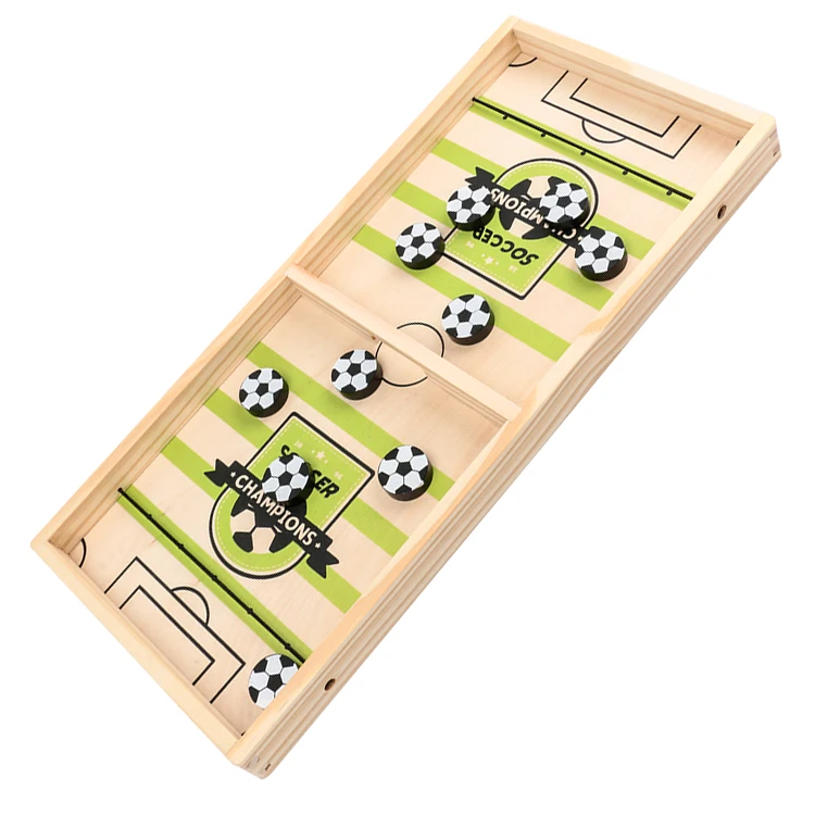 

Wooden Intellectual Wooden Toys Family Party Kids Fast Natural Paced Winner Soild Wood Sling Puck Game Board, Natural wood color