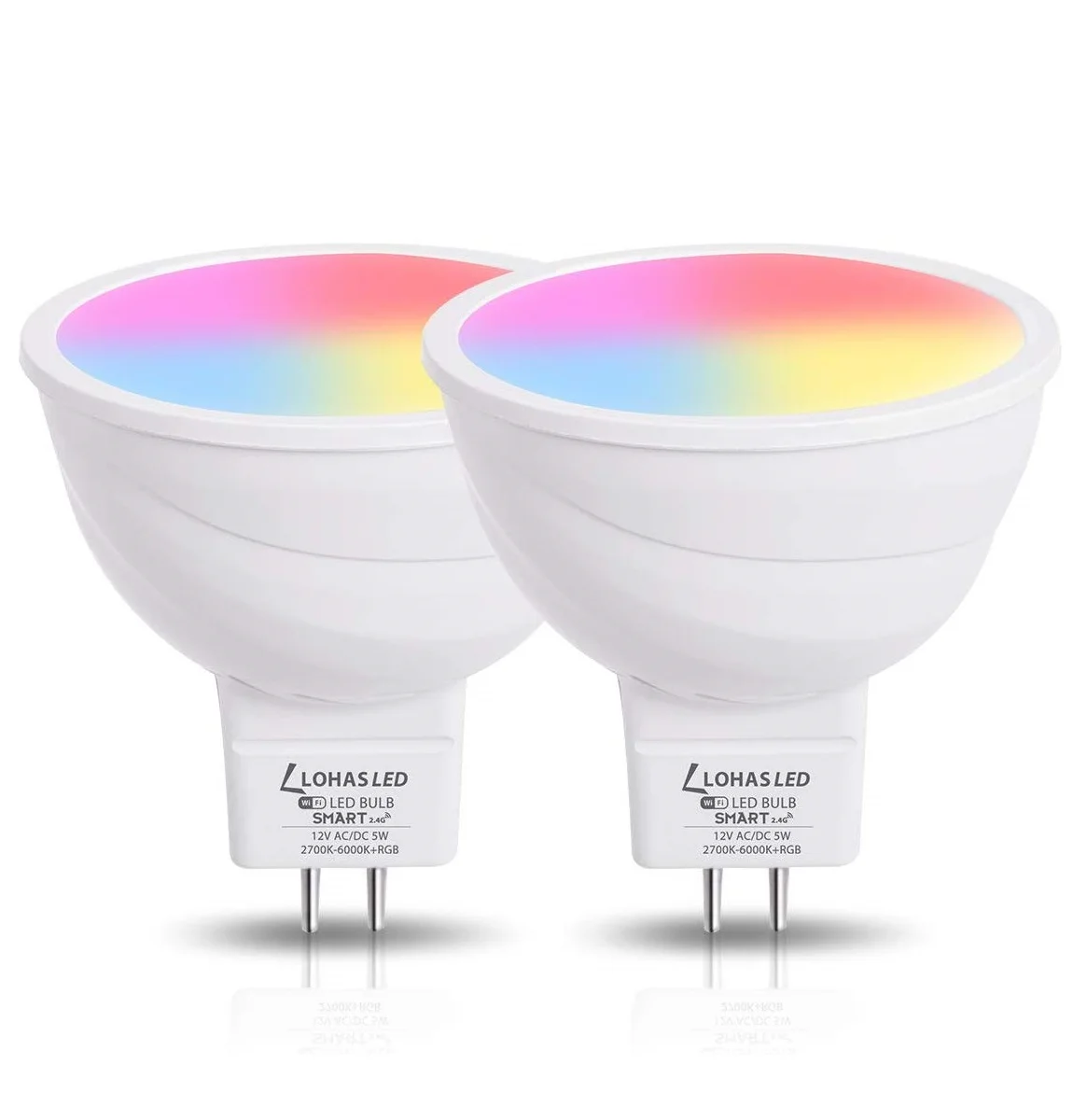 5W MR16 RGBW+2700K-6000K GU5.3 Spotlight Bulb WIFI Tuya Smart Control led Spot light Work with Alexa Google Assistant  Siri