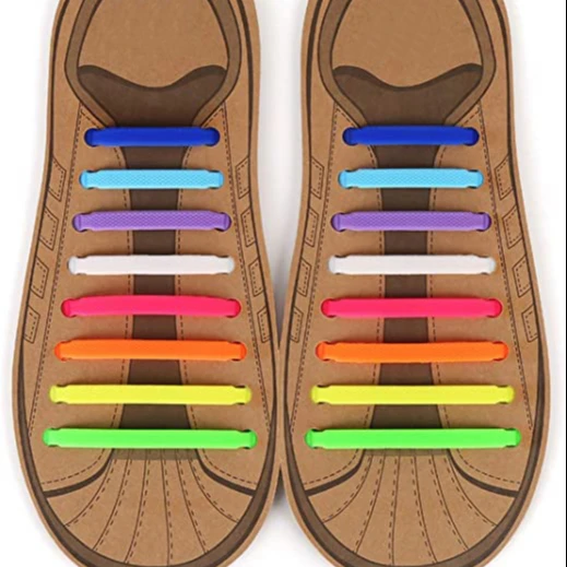 

Elastic Shoe Laces Special No Tie Shoelace Lacing Rubber Athletic Elastic silicone shoelaces, Many colors for sale