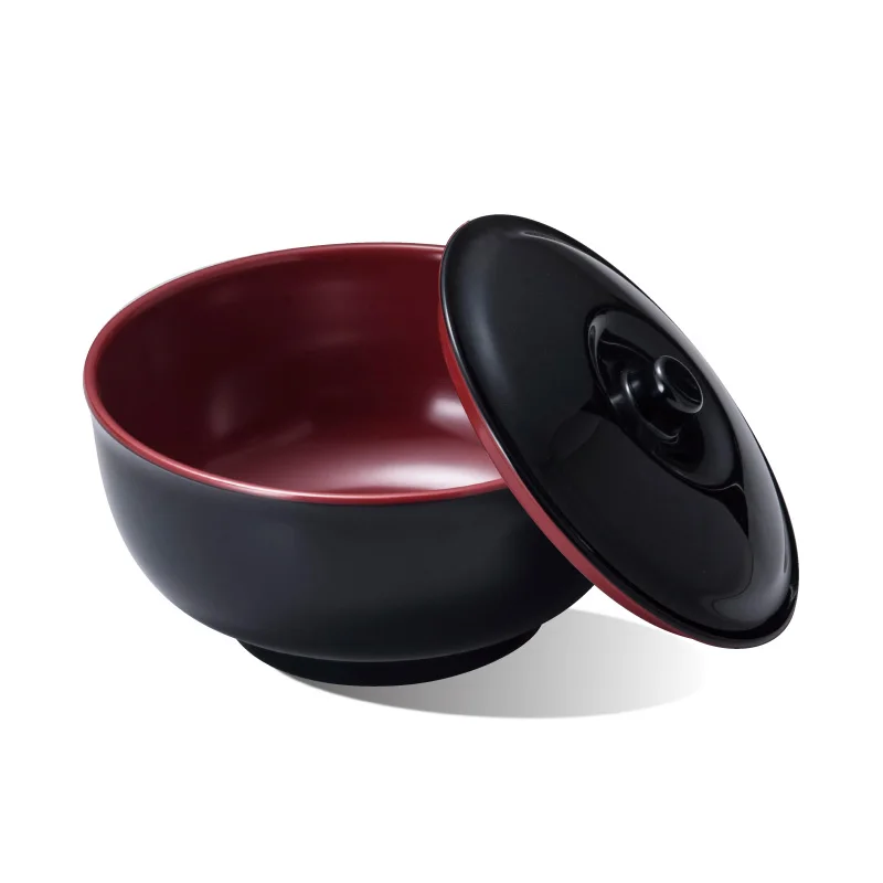 

Healthy Body Pho Ramen Bowl Set Including Bowl and gift box , Red Traditional Japanese Style Melamine gift bowl with lid, Customized