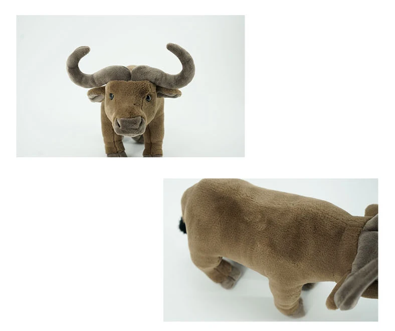 Standing Simulation Water Buffalo Stuffed Toy Customized Eco-friendly Wild Animal Plush Toys