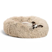 

OEM Custom Donut Round cheap dog round bed Faux Fur Soft Plush Warm Pet sofa Washable Cushion Cat new soft Dog Sleeping Bed