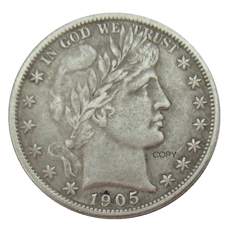 

Reproduction 1905 P/D/O/S Barber Half Dollars Silver Plated Decorative Commemorative Coins