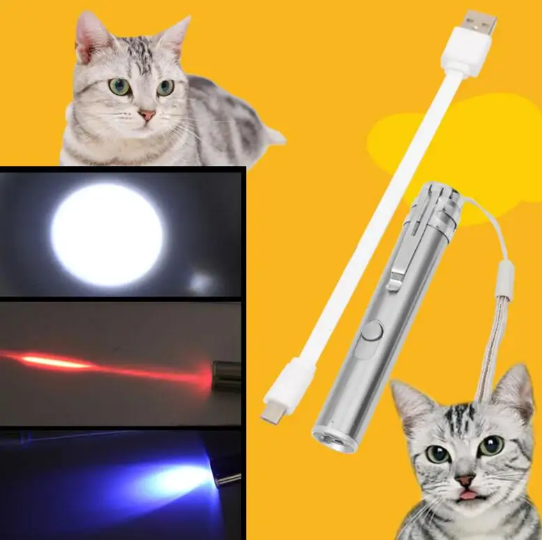 

USB Recharge Cat Teaser Cat Laser Pen Play Toys Cat Interaction Toys