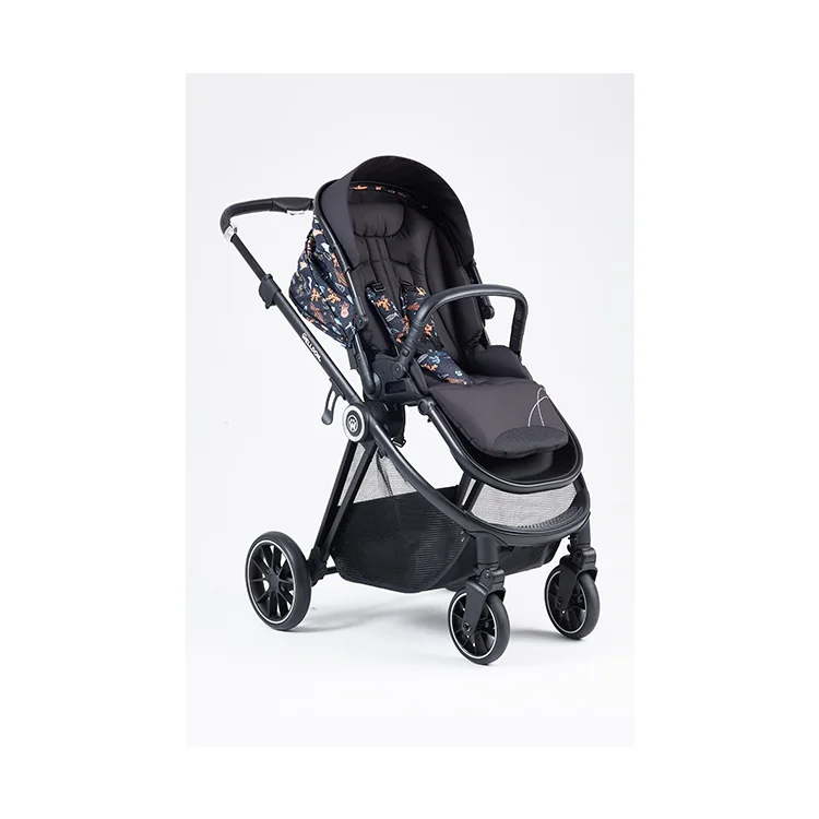 

multi-function aluminum tube baby pram with reversible handle babywagen travel system baby stroller, Black