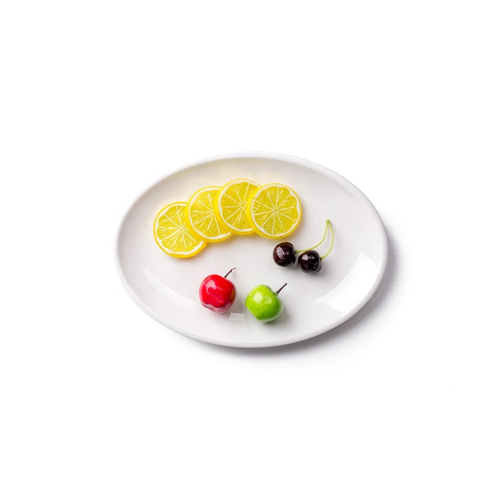 

Melamine Plastic Oval Serving Plates 10 Inches Dinner Plates Serving Dishes for Party, Dessert, Sushi, Appetizers, White