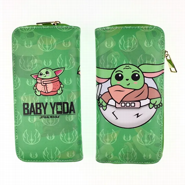 

2 Styles Baby Yoda Movie Cartoon Cosplay PU Purse Zipper Anime Long Wallet