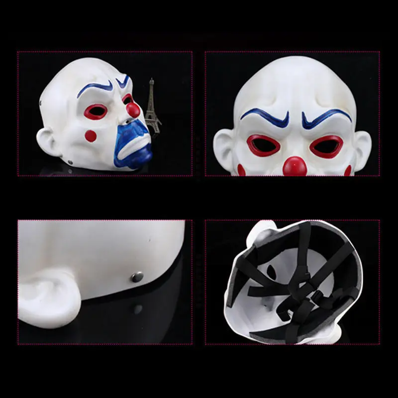 Resin Batman Joker Clown Bank Robber Masks The Dark Knight Scale Mask Costumes