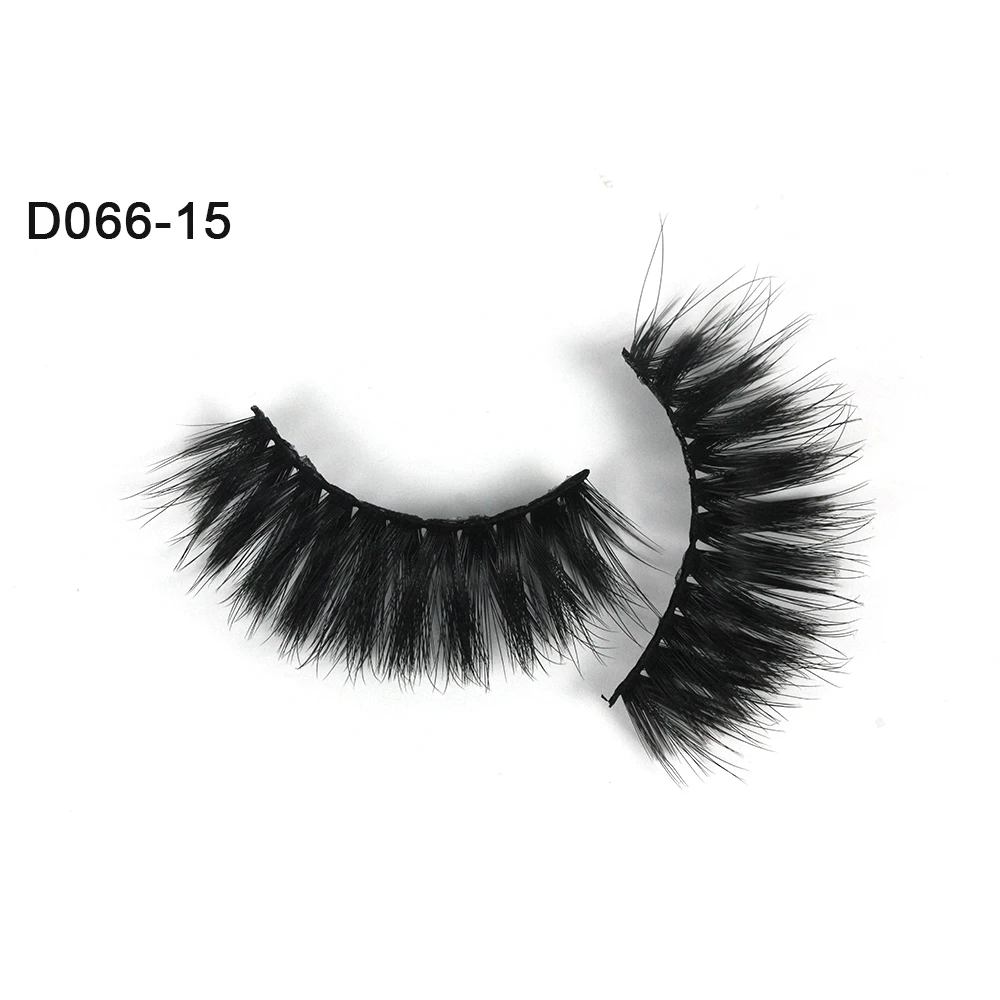 

d066-15mm wholesale natural curly handmade tresluces vegan 3d faux mink eyelashes vendor, Natural black