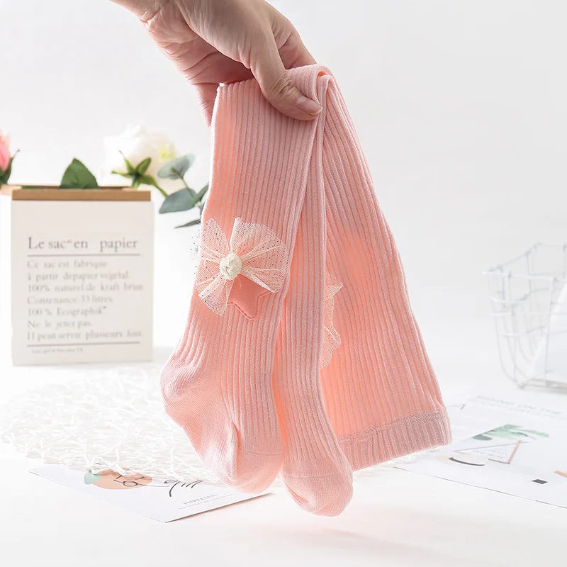 

Wholesale Spring Autumncute lace star baby cotton pinstripe pantyhose