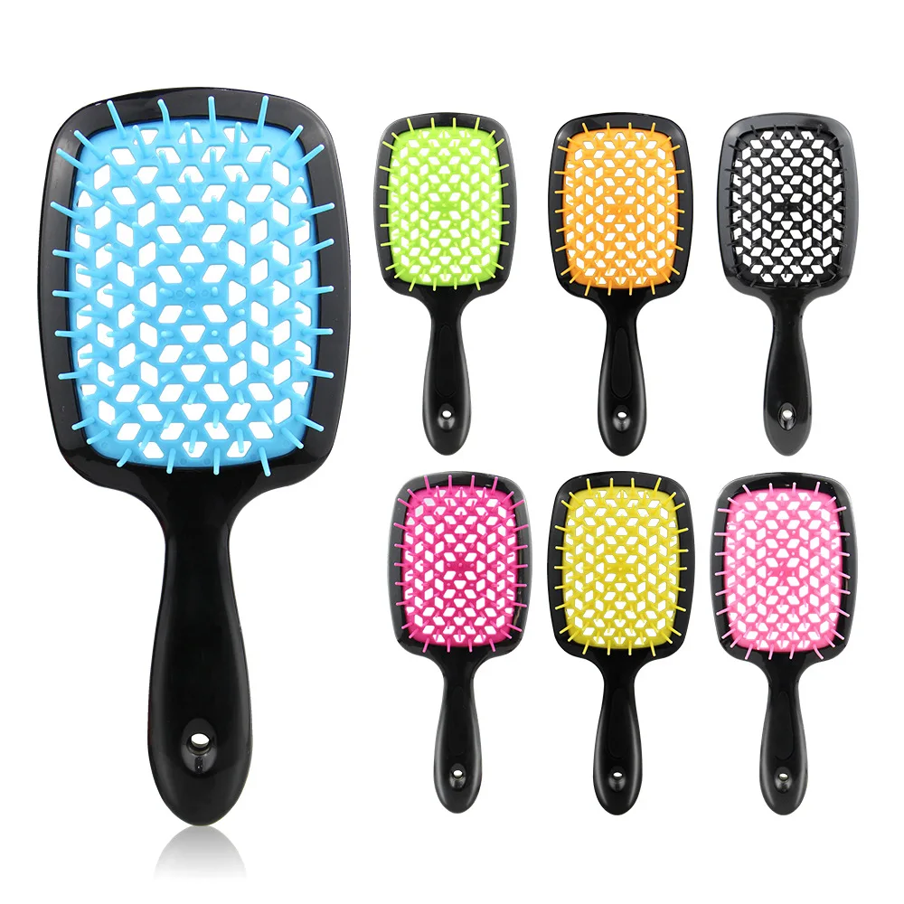 

Hot Sale Multifunction Mesh Hollow Massage Smooth Hair Comb Wet Dry Dual Purpose Hairdressing Brush Airbag Comb Curly Hair Comb, Custom