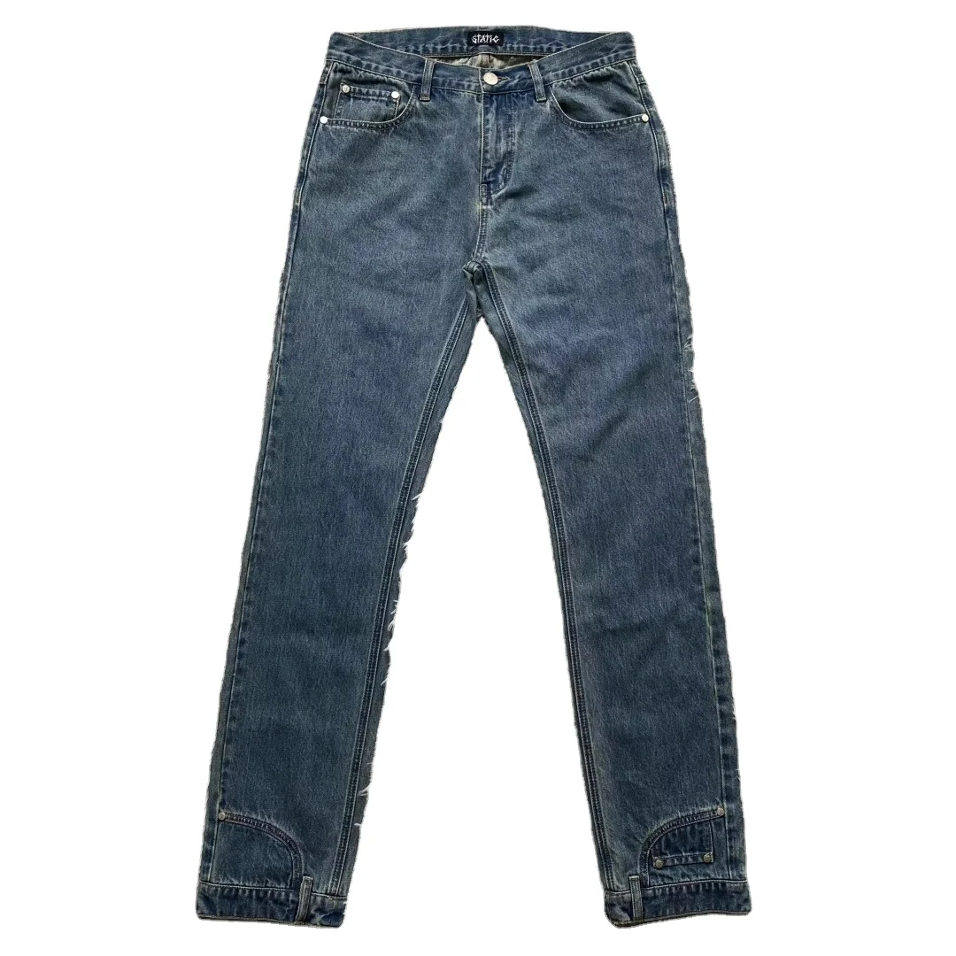DENIMGUYS Men Denim Vintage Y2k Pants High Street Trend Casual Versatile Men's Stacked Jeans