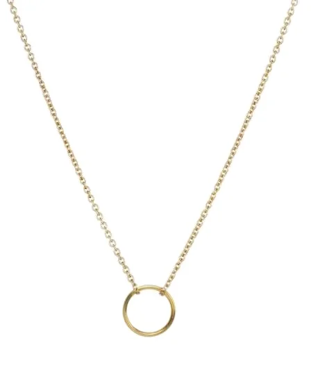 

Everking Hollow out circle gold alloy clavicle short simple necklace