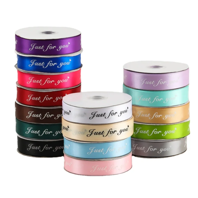 

just for you letter custom printed satin logo ribbon for cake box