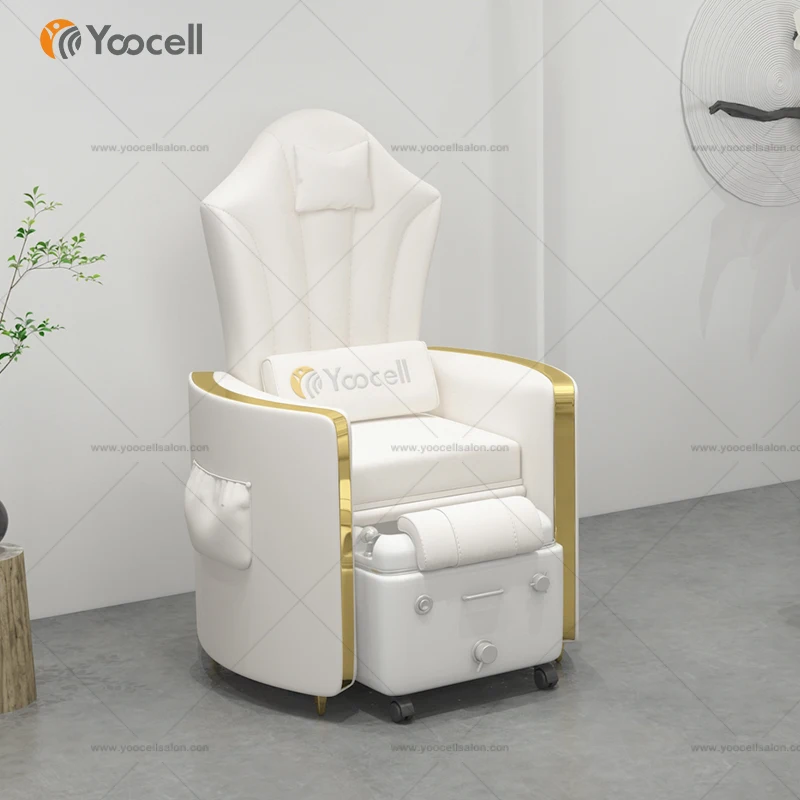 

Yoocell New design hot sale cream color high quality SPA furniture pedicure chair pedicure chairs beauty footbath spa chair