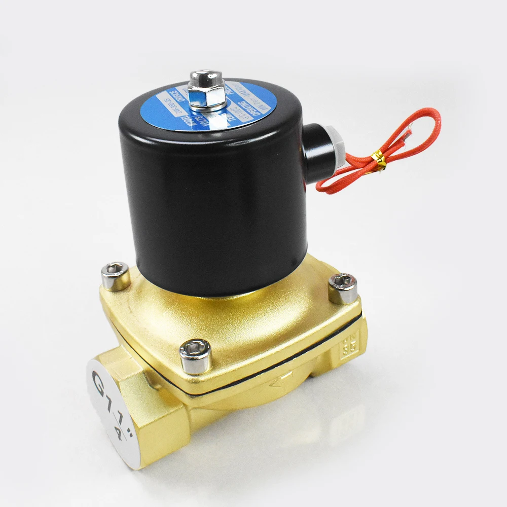 2W350-35 2W400-40 1-1/4 Inch 1-1/2 Inch AC220V 110V DC24V 12V Brass Electric Water Solenoid Control Valve Normally Closed
