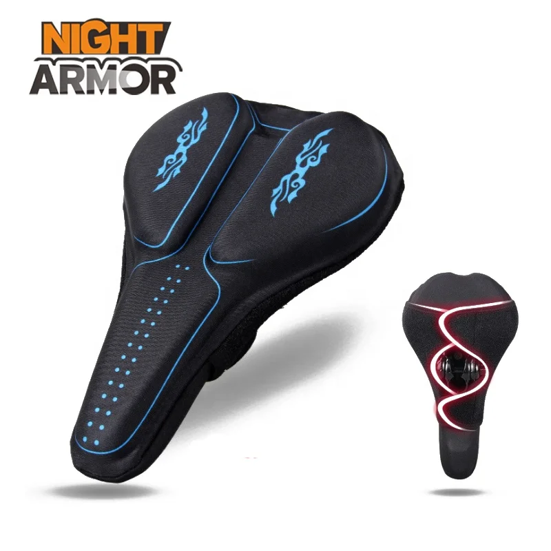 

thick silicone Bicycle road mountain bike soft seat cover riding equipment accessories, Black