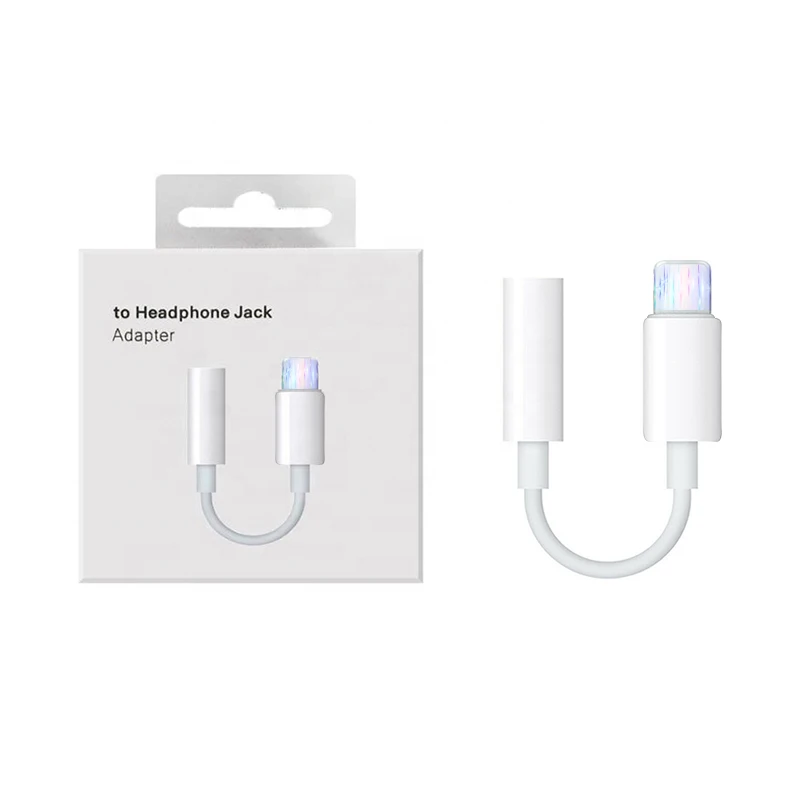 

For Apple Headphone Jack Adapter For Iphone Voice Calls Adaptor For Lightning To 3.5 Mm Headphone Jack Adapter, White
