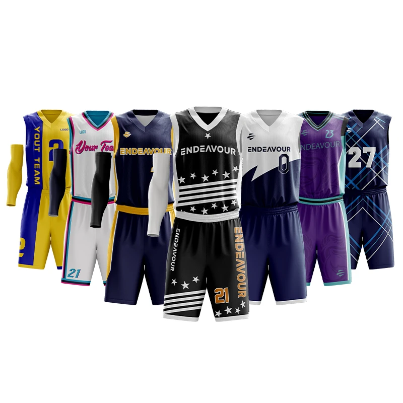 

Custom Basketball Team Wear Sublimation Basketball Jersey Uniform Set, Customized color