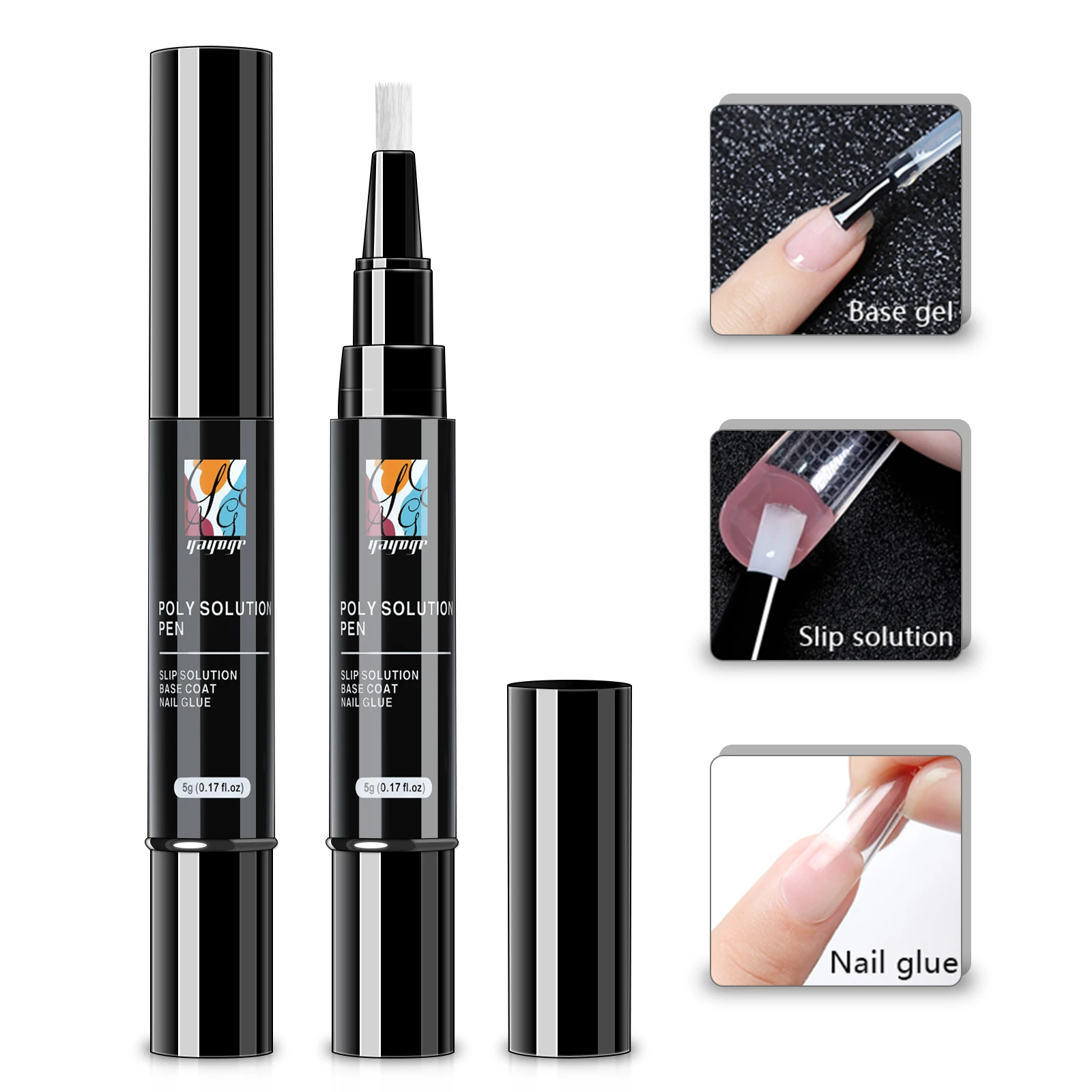 

2021 new and hot beauty Nails Magic 3 In 1 Pen Slip Solution Base Coat Nail Glue for Acrylic Poly Gel