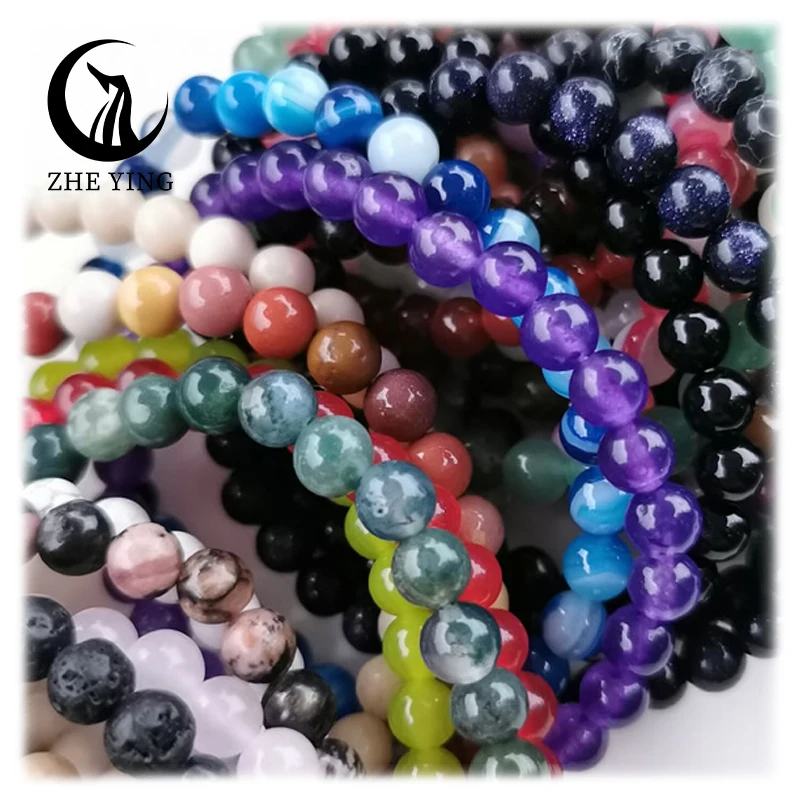 

Zhe Ying Crystals Healing Stones Jewelry 6/8/10mm Wholesale Reloj Pulsera Mujer Chakra Stone Bracelet Stone Beads Bracelet