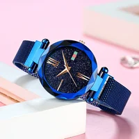 

Fashion Women Metal Quartz Wristwatch Curren Super brand Magnet Ladies Watches